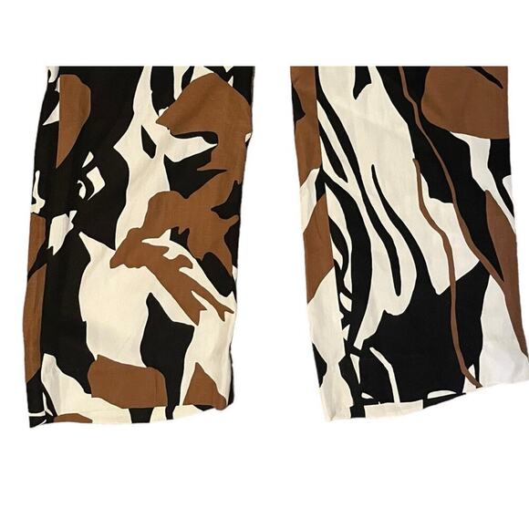 Chico’s NEW 2.5R Straight Leg Pants Abstract Multicolor Linen Blend Womens 14R - Picture 3 of 9
